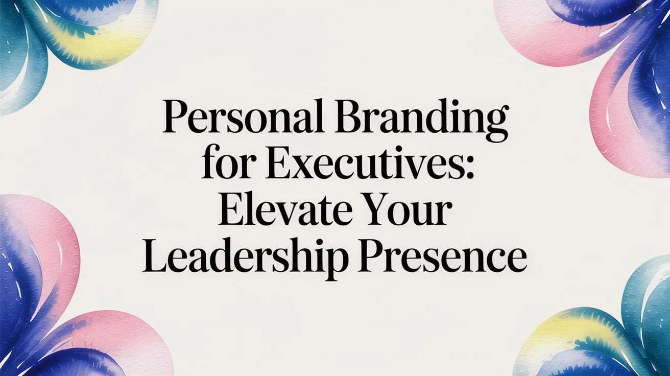 Personal Branding voor Executives: Versterk Je Leiderschapsaanwezigheid