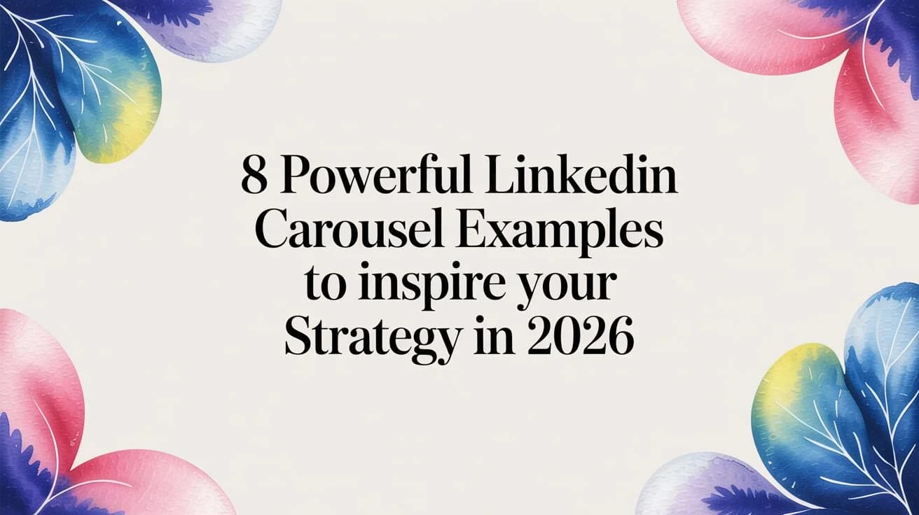 8 Krachtige LinkedIn Carousel Voorbeelden om je Strategie te Inspireren in 2026