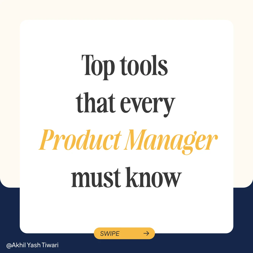 Akhil Yash Tiwari, slide 1 of 11: Product management tools cover