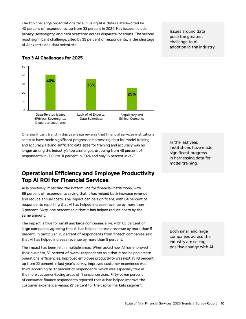 Helen Yu, slide 10 of 14: Page ten of the NVIDIA financial services AI report