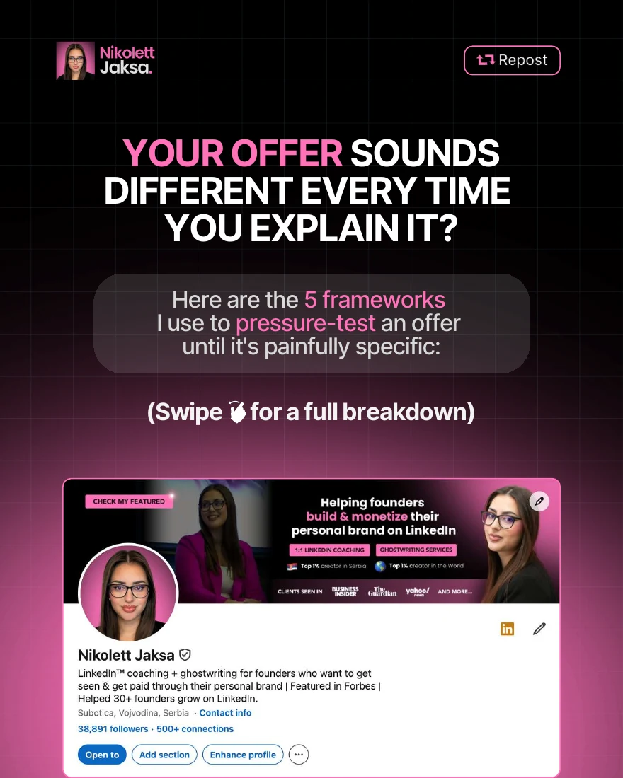 Nikolett Jaksa, slide 1 of 10: Offer clarity cover