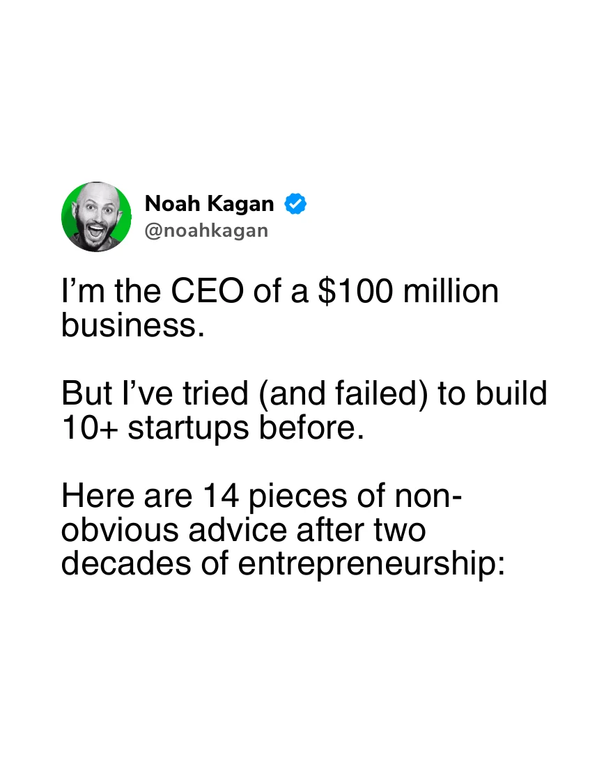 Noah Kagan, slide 1 of 29: Entrepreneurship lessons cover