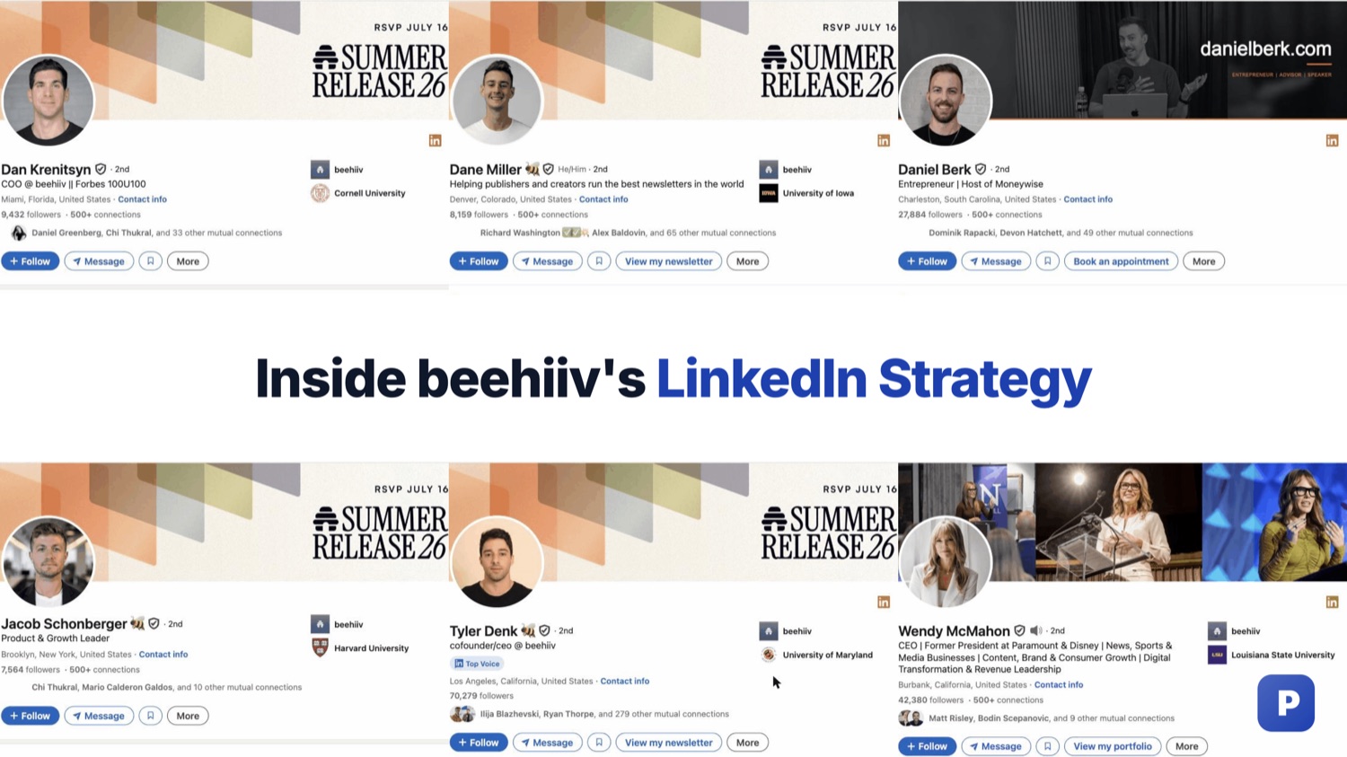 beehiiv LinkedIn breakdown